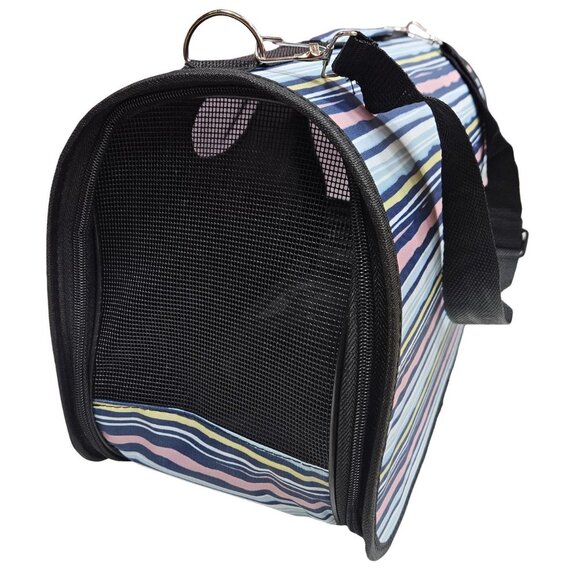 Pet Carrier for Cat, Dog or Other Pets, Stripe Print - Picture 1 of 7